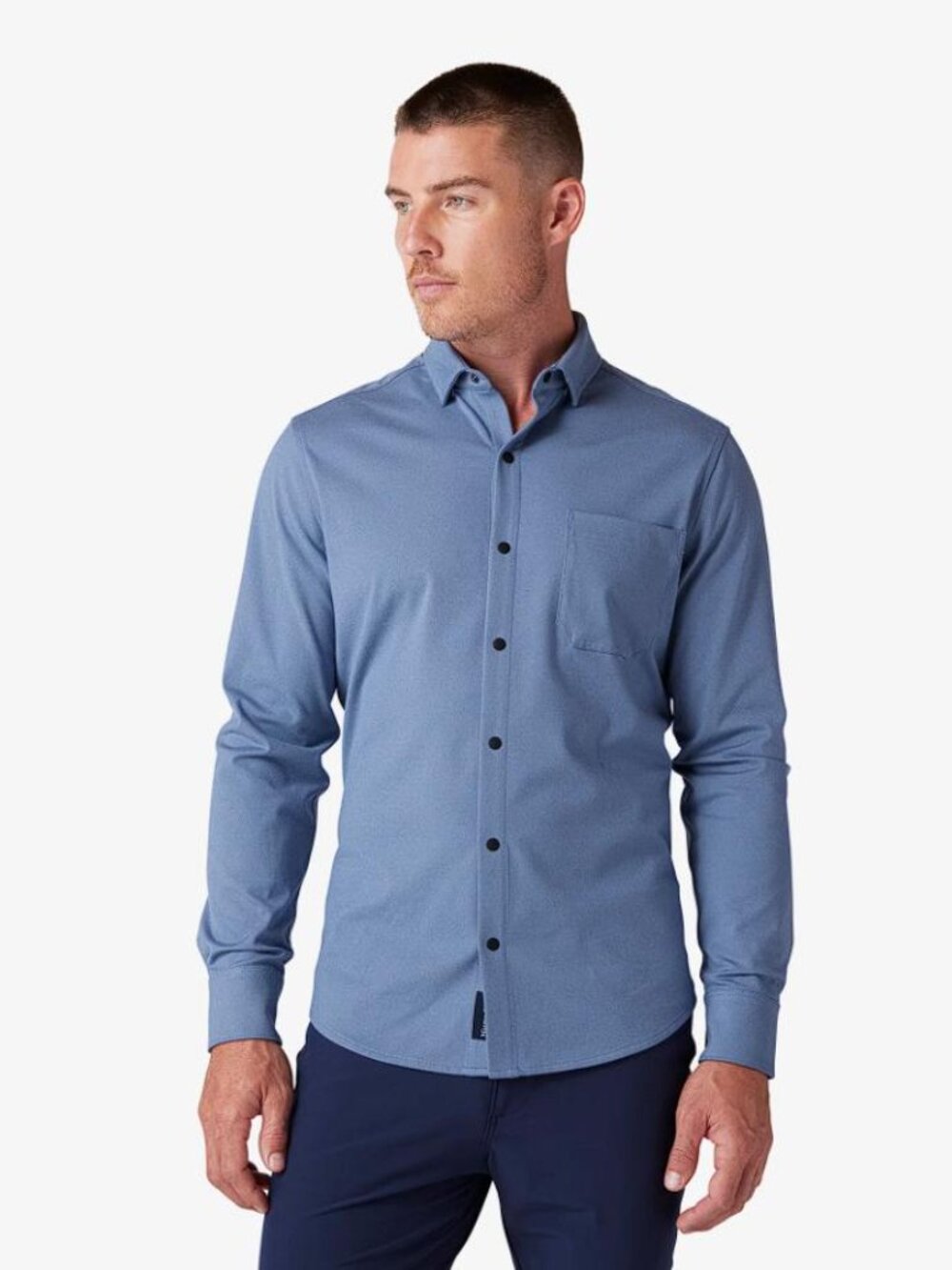 MIZZEN+MAIN Men's Nolan Dress Shirt Size S Coastal Fjord Heather